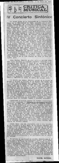 Crítica Musical IV Concierto Sinfónico