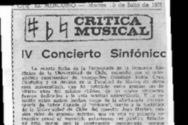 Crítica Musical IV Concierto Sinfónico