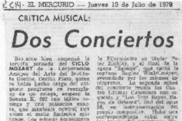 Crítica Musical Dos Conciertos