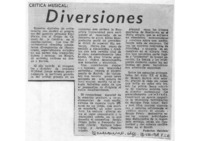 Crítica Musical Diversiones