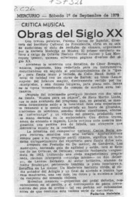 Crítica Musical Obras del siglo XX