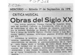 Crítica Musical Obras del siglo XX
