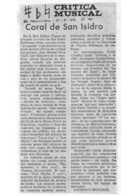 Crítica Musical Coral de San Isidro