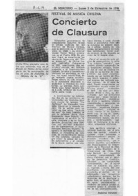 Festival de Música Chilena Concierto de Clausura