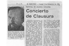 Festival de Música Chilena Concierto de Clausura