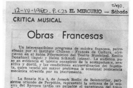 Crítica Musical Obras Francesas