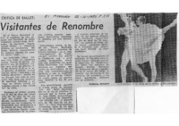 Crítica de Ballet Visitantes de renombre