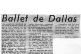 [Crítica de Ballet] Ballet de Dallas
