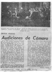 Crítica Musical Audiciones de Cámara