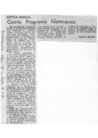 Crítica Musical Cuarto Programa Filarmónico
