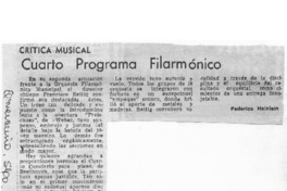 Crítica Musical Cuarto Programa Filarmónico