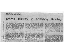 Crítica Musical Emma Kirkby y Anthony Rooley