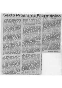 [Crítica Musical] Sexto Programa Filarmónico