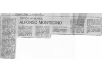 Crítica de Música Alfonso Montecino