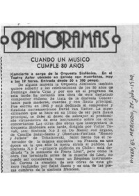 Panoramas Cuando un músico cumple 80 años