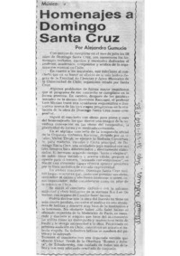 Homenajes a Domingo Santa Cruz