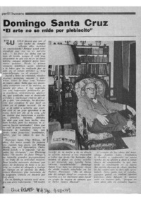 Domingo Santa Cruz "El arte no se mide por el plebiscito"