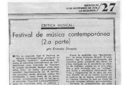 Festival de música contemporánea (2a. parte)