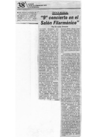 9° concierto en el salón filarmónico Crítica musical