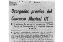 Otorgados premios del concurso musical UC