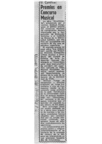 Premios en concurso musical U. Católica