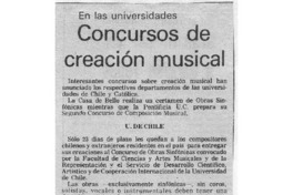Concursos de creación musical En las universidades