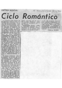 Crítica Musical Ciclo Romántico