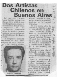 Dos Artistas Chilenos en Buenos Aires