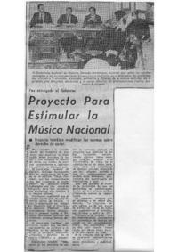 Proyecto para estimular la música nacional