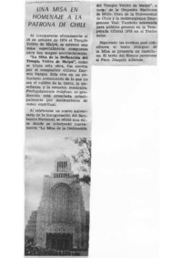 Una misa en homenaje a la patrona de Chile