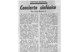 Concierto sinfónico Crítica musical