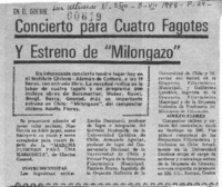 Concierto para cuatro fagotes y estreno de "Milongazo"