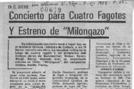 Concierto para cuatro fagotes y estreno de "Milongazo"