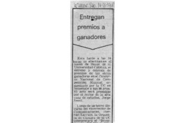 Entregan premios a ganadores