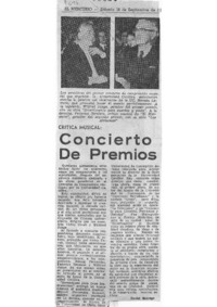Concierto de premios Crítica musical