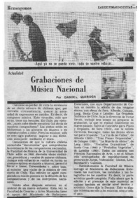 Grabaciones de música nacional