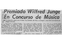 Premiado Wilfred Junge en concurso de música