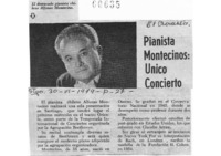 Pianista Montecino: unico concierto