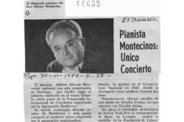 Pianista Montecino: unico concierto