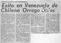 Éxito en Venezuela de Chileno Orrego Salas Festival de Música Contemporánea.