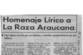 Homenaje lírico a la raza araucana