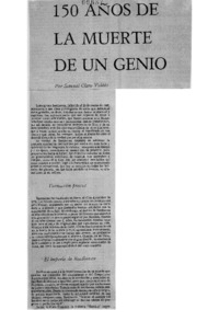 150 años de la muerte de un genio