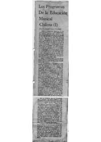 Los programas de la educación musical chilena (I)