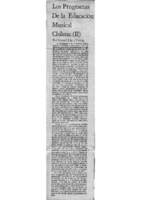 Los programas de la educación musical chilena (II)