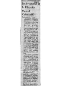 Los programas de la educación musical chilena (III)
