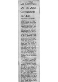 Los Comienzosde las artes Coreográficas en Chile