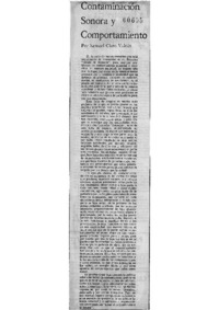 Contaminación sonoray comportamiento