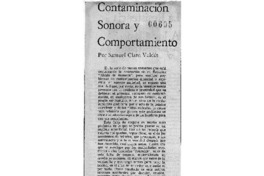 Contaminación sonoray comportamiento
