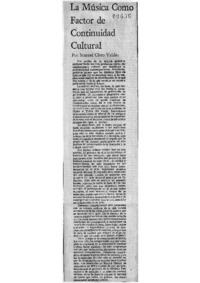 La Música como factor de continuidad cultural