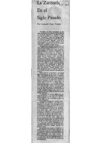 La Zarzuela en el siglo pasado